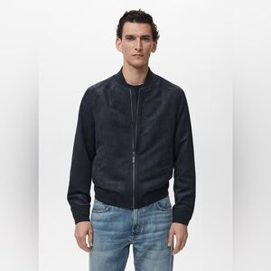 NWT MANGO Suede Effect Bomber Jacket